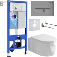 Roxen Royal Matt в комплекте с инсталляцией StounFix Dual Fresh 6 в 1 968214 (кнопка: хром - матовый)