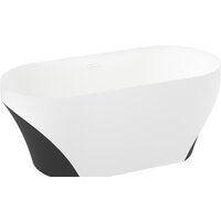 Wellsee Croquis 166x77 230302002 (отдельностоящая ванна матовый белый/матовый черный, экран, ножки, сифон-автомат матовый белый) Image #2