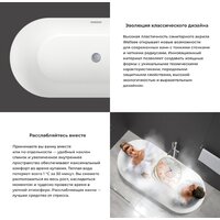 Wellsee Croquis 166x77 230302002 (отдельностоящая ванна матовый белый/матовый черный, экран, ножки, сифон-автомат матовый белый) Image #5