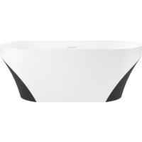 Wellsee Croquis 166x77 230302002 (отдельностоящая ванна матовый белый/матовый черный, экран, ножки, сифон-автомат матовый белый)