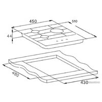 Варочная панель Weissgauff HGG 451 BGh Nano Glass - Превью изображения №3 — Интернет-Магазин TECNO.BY