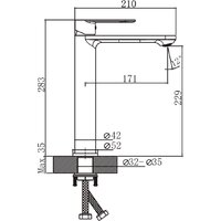 Умывальник Lauter 21540 + Moon 21СK81691C + сифон 21635CH + дон.клапан 21190CH (хром) - Превью изображения №7 — Интернет-Магазин TECNO.BY