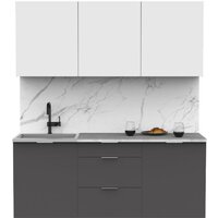 Интермебель Микс Топ-4 1.8м (белый премиум/графит серый/мрамор лацио белый)