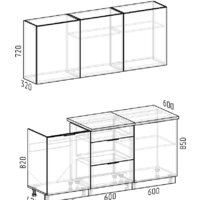 Интермебель Микс Топ-4 1.8м (белый премиум/графит серый/мрамор лацио белый) Image #7