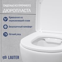 Унитаз подвесной Lauter Vortex 2110830 + TECE Kit 9400413 с кнопкой (белый) - Превью изображения №3 — Интернет-Магазин TECNO.BY