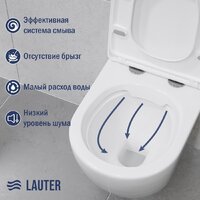 Унитаз подвесной Lauter Vortex 2110830 + TECE Kit 9400413 с кнопкой (белый) - Превью изображения №4 — Интернет-Магазин TECNO.BY