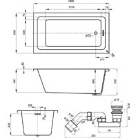 Wellsee FreeDom 2.0 180x85 23300302R (встраиваемая ванна белый глянец, сифон-автомат глянцевый белый) Image #8