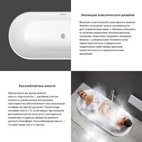 Wellsee Shell 150x73 28170203R (отдельностоящая ванна белый глянец, экран, ножки, сифон-автомат матовый черный) Image #5