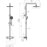 Душевая система  Rubineta Olo BK + Thermo-15 BK 625038 - Превью изображения №2 — Интернет-Магазин TECNO.BY
