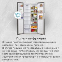 Холодильник side by side MAUNFELD MFF191NFSB - Превью изображения №25 — Интернет-Магазин TECNO.BY
