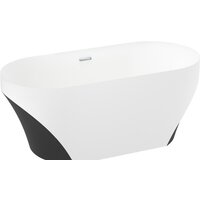 Wellsee Croquis 166x77 230302001 (отдельностоящая ванна матовый белый/матовый черный, экран, ножки, сифон-автомат хром) Image #2