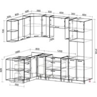 Интерлиния Мила Лайт 1.68x2.4 левая (серебристый/дуб золотой/дуб бунратти) Image #2