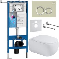Roxen Titan в комплекте с инсталляцией StounFix Dual Fresh 6 в 1 967211 (кнопка: бежевая)