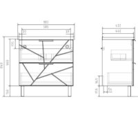 Volna Тумба Twing 80.2Y бетон с умывальником Миранда Image #11