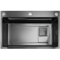 Кухонная мойка Stellar Decor S7045NB-A-D (нано черный, c доской) - Превью изображения №6 — Интернет-Магазин TECNO.BY