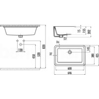 Умывальник Creavit TP 38x60 TP760-00CB00E-0000 - Превью изображения №3 — Интернет-Магазин TECNO.BY
