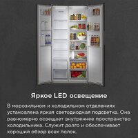 Холодильник side by side MAUNFELD MFF191NFSX - Превью изображения №26 — Интернет-Магазин TECNO.BY
