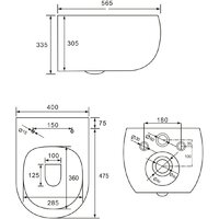 Унитаз подвесной Roxen Titan 530230-02 Rimless Soft Close NC - Превью изображения №11 — Интернет-Магазин TECNO.BY