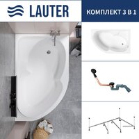 Lauter Geneva 170x105 2103170R (с каркасом и сифоном 21Y11021 матовый черный)