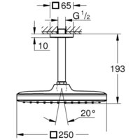 Верхний душ Grohe Tempesta 250 Cube 26683000 - Превью изображения №4 — Интернет-Магазин TECNO.BY