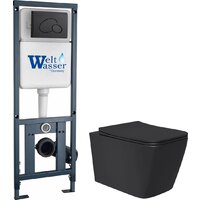 Lauter Magdeburg 21103EC + WeltWasser Marberg 410 RD BL (черный матовый, с кнопкой смыва)