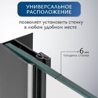 Saniteco Walk-In SN-W6TB90 (90x200, прозрачное стекло, черный профиль) Image #3