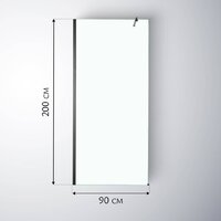 Saniteco Walk-In SN-W6TB90 (90x200, прозрачное стекло, черный профиль) Image #5