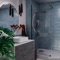 Saniteco Walk-In SN-W6TB90 (90x200, прозрачное стекло, черный профиль) Image #2