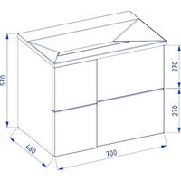 Lauter Тумба под умывальник Nelli 70 (антрацит п/мат) Image #5
