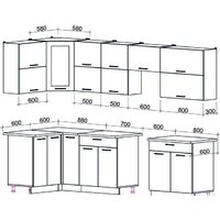 Интерлиния Мила Gloss 60-12x30 (белый/красный глянец) Image #2