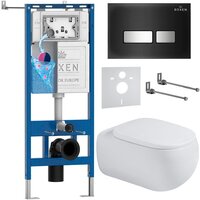 Roxen Titan в комплекте с инсталляцией StounFix Dual Fresh 6 в 1 967208 (кнопка: черная)