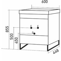 Mixline Тумба под умывальник Окленд 60 551709 (мрамор графит) Image #4