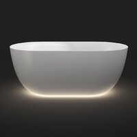 Wellsee Chic Riviera 149x78 23680404R (отдельностоящая ванна с подсветкой белый глянец, экран, ножки, сифон-автомат золото) Image #3