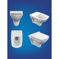 Унитаз подвесной Cersanit Carina New Clean On с инстал. Link Pro (с кнопкой Estetica 64112 черный/хром) - Превью изображения №10 — Интернет-Магазин TECNO.BY