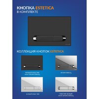 Унитаз подвесной Cersanit Carina New Clean On с инстал. Link Pro (с кнопкой Estetica 64112 черный/хром) - Превью изображения №12 — Интернет-Магазин TECNO.BY