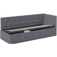 Трия Грей c мягкой обивкой с ПМ 80x200 (велюр Galaxy серый) Image #3