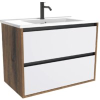 ЗОВ Тумба с умывальником Парма 60 P60LA0MWMC1B-OL60 (аттик/белый матовый/черный)