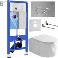 Roxen Royal Matt в комплекте с инсталляцией StounFix Dual Fresh 6 в 1 968246 (кнопка: хром - матовый)