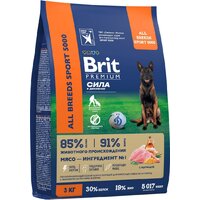 Brit Premium Dog Adult Sport 5000 с курицей 3 кг