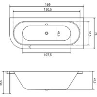 Lauter Bliss 170 P 21201072P (с ножками, лицевым экраном черного цвета и сифоном 21Y32001 матовый черный) Image #25