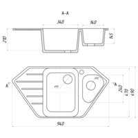 Кухонная мойка Gerhans E10 (графит) - Превью изображения №2 — Интернет-Магазин TECNO.BY