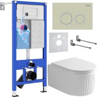 Roxen Royal Matt в комплекте с инсталляцией StounFix Dual Fresh 6 в 1 968249 (кнопка: пастель бежевый)