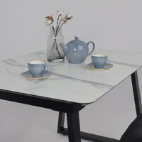 Lepremo AV 1208 HPL+МДФ раздвижной 1200-1600x800 (мрамор белый/черный) Image #18