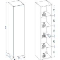 Lauter Шкаф-пенал Навесной Nelli (бело-серый п/мат) Image #2