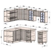 Интерлиния Берес 1.7x2.4 левая (дуб полярный/дуб серый/травертин серый) Image #3