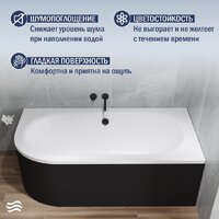 Lauter Bliss 170 P 21201072P (с ножками, лицевым экраном черного цвета и сифоном 21Y31001 матовый черный) Image #4