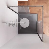 AM.PM X-joy 90x90 W94G-403-9090-MT1K (серебристый/прозрачное стекло) Image #2