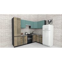 ВерсоМебель Эко-8 1.4x2.7 правая (сумеречный голубой/дуб гранж песочный/ст.альберика) Image #2