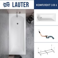 Lauter Amelia 170 21204070 (с каркасом и сифоном 21Y11022 белый)