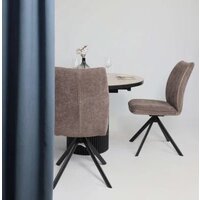Кухонный стол Мамадома Askar round slide-116 раздвижной круглый 116-156 (bayona ivory premium cer/черный) - Превью изображения №3 — Интернет-Магазин TECNO.BY